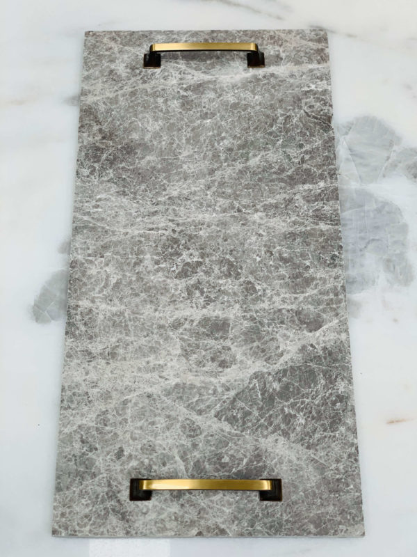 Marble Serving board Tundra Blue (Gold)