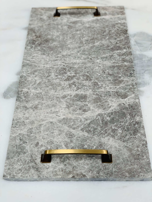 Marble Serving board Tundra Blue (Gold)
