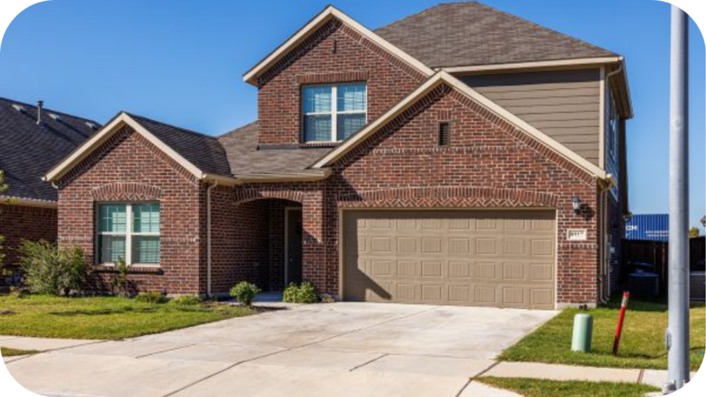 Modern brick home with gabled roofing and clean architectural lines, highlighting how brick choice complements overall style and enhances street presence.